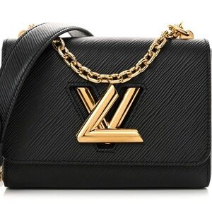 Louis Vuitton Black Crossbody with Gold Chain